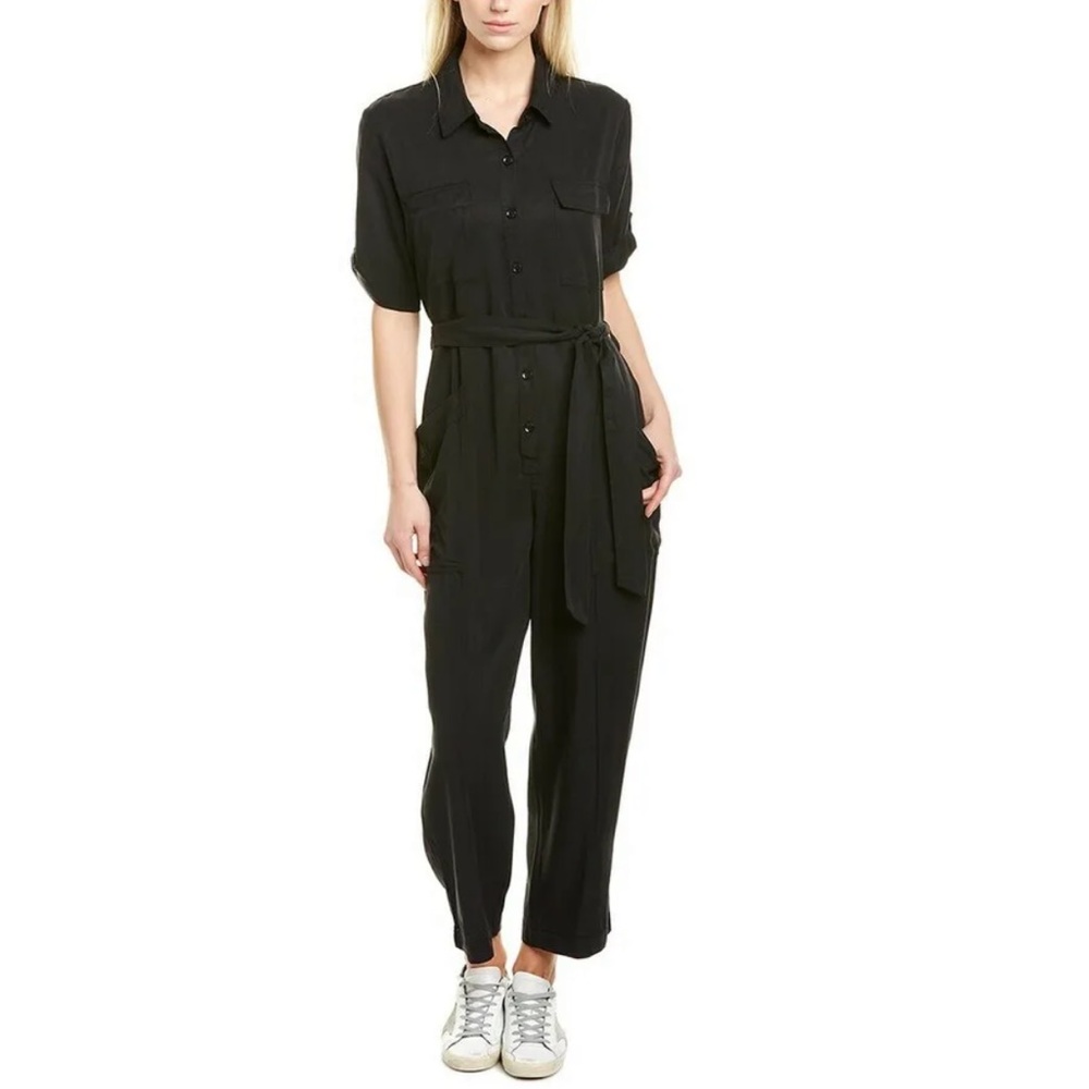 Young Fabulous & Broke Graylin Navy Short Sleeve Utility Jumpsuit